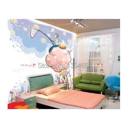 Free shipping custom wallpaper murals modern children living room sofa bedroom TV backdrop wallpaper flapping Star record