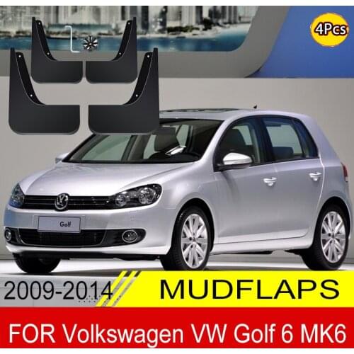 Mudflaps For Volkswagen VW Golf 6 Mk6 2009 2010 2011 2012 Set Molded Mud Flaps Splash Guards Front Rear Mudguards