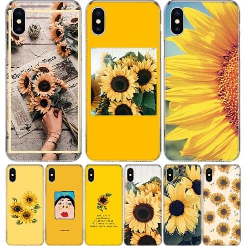 Aesthetics Sunflowers Novelty Cover Phone Case For Iphone 11 12 13 Pro Max 6 X 8 6S 7 Plus XS + XR 5S SE Art Customized Coque Ca