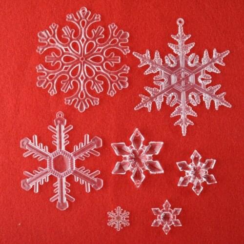 50pcs Per Lot Plastic Snowflake Christmas Decoration Home Wedding Decoration Prop Clear Snowflake Decoration Ornaments