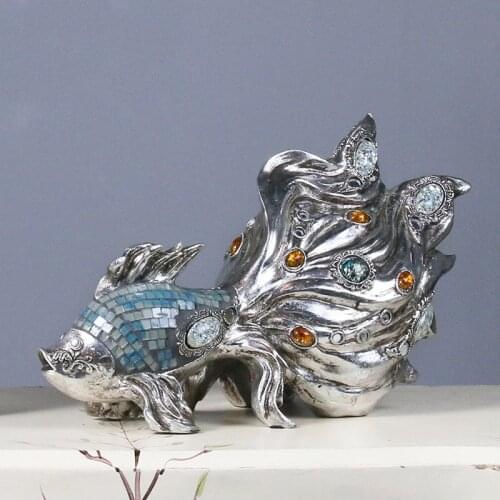 European modern creative luxury lovers fish crafts Household living room wine cabinet decorations Wedding gifts