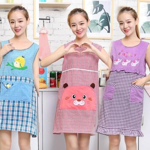 Jacket apron Korean fashion kitchen vest-style sleeveless apron adult female pure cotton old denim vest apron