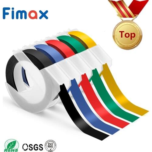 Fimax 5pcs Mixed Color 9mm *3m Dymo 3D Plastic Embossing Tapes for Embossing Label Makers DYMO 1011 1610 1595 15447 12965 45013