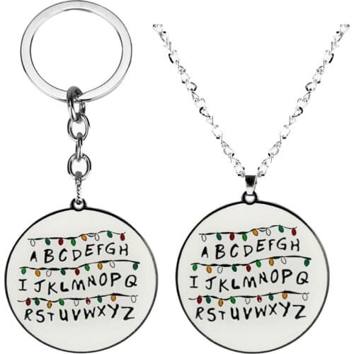 Gravitys Falls 26 Letter Necklace for Women Stranger Thing Pendant Choker Jewellery Necklaces for Teen Girls