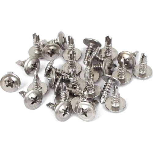 HHTL-30pcs M4.2x13mm Round Phillips Head Self Drilling Screws