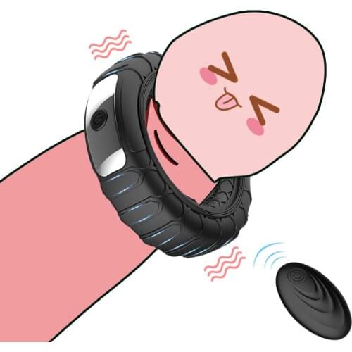 Penis Ring Vibrators Cock Enlargement Silicone Ring Delay Ejaculation Erection Lock Ring Wireless Remote Control Wear Sextoy