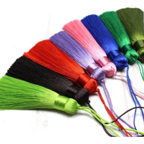 2pcs 8cm Polyester Silk Tassel Brush Pendant Earring Charm Satin Tassel DIY Jewelry Making Wedding Home Decor accessor
