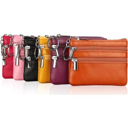 Genuine Leather Coin Purses Key Holder Case Zipper Womens Small Change Money Bags Pocket Wallets card holder Carteira Feminina