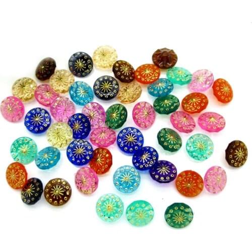 50Pcs Mixed Round Acrylic Sewing Buttons For Clothing Flatback Cabochon Scrapbooking Crafts Bouton Decoration Diy Accessories