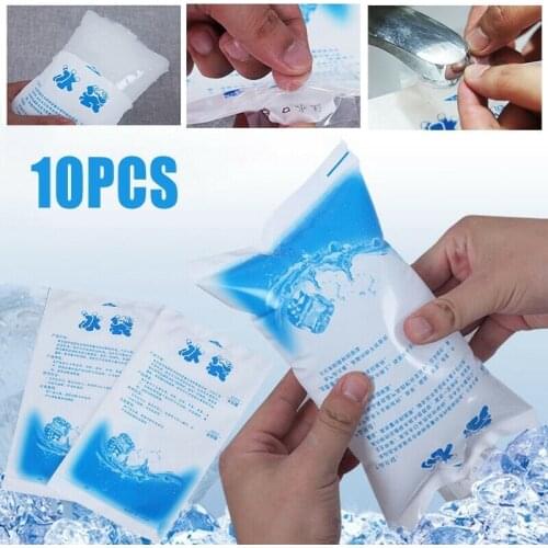 10 Pieces Insulated Reusable Dry Cold Ice Pack Cooler Bag For Lunch Box Food Storage Cans Wine Thickened Cold Keeping Ice Bag