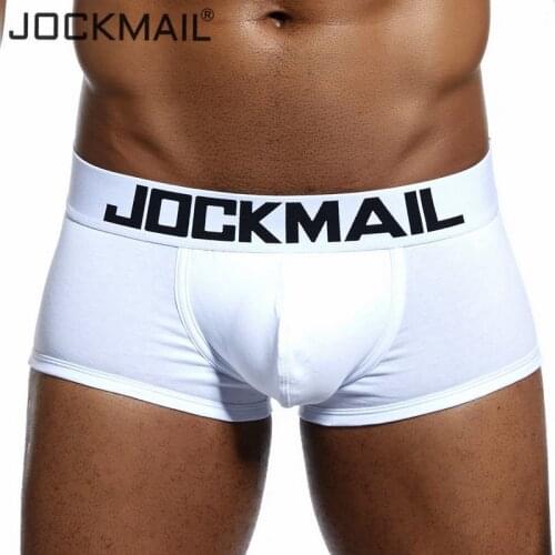 JOCKMAIL Brand boxer men underwear High quality cotton breathable boxershorts men Sexy u convex pouch cuecas boxer Gay underwear