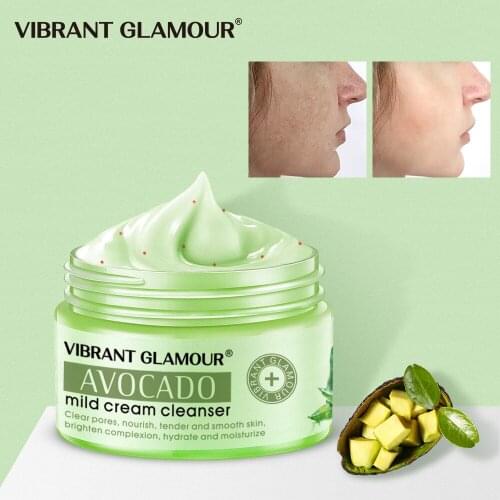 Avocado Mild Cream Cleanser Blackhead Clear and Shrink Pores Nourish Tender and Smooth Skin Whitening Brighting Skin Care