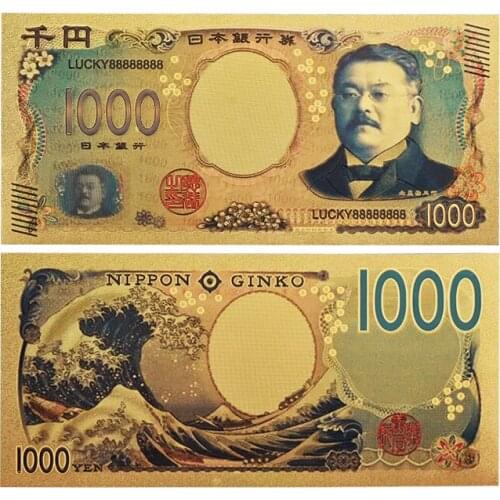 WR Japanese NEW Gold Plated Banknote For Collection Color Gold Foil Banknotes Fake Paper Money With COA Frame Business Gift