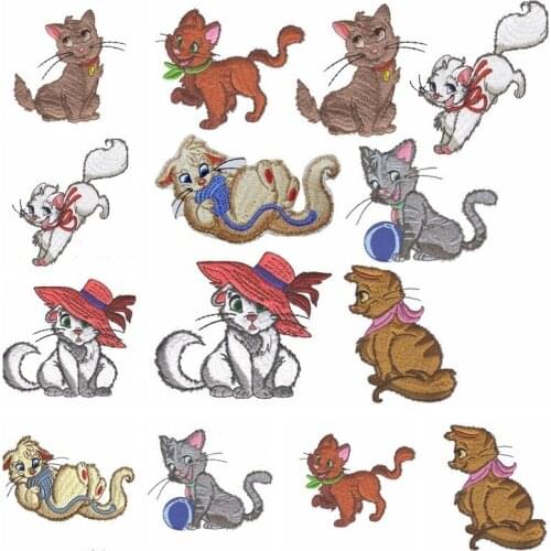 New Anime Animal Haughty Cat Dog Embroidered Patch Clothing Applique Iron on Patches for Kids Clothes T-Shirt Sticker Decor