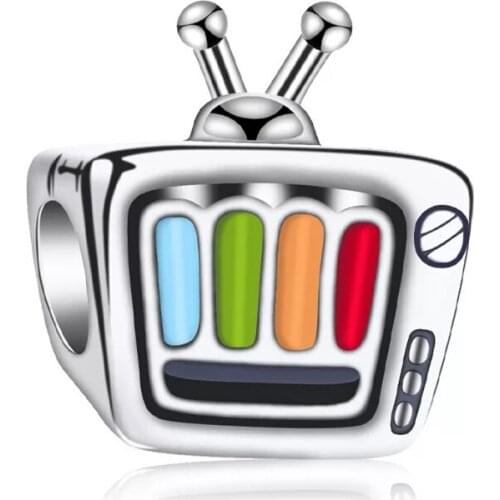 New European Silver Color TV Diy Bead Fit Original Pandora Charms Bracelet for Women Halloween Jewelry