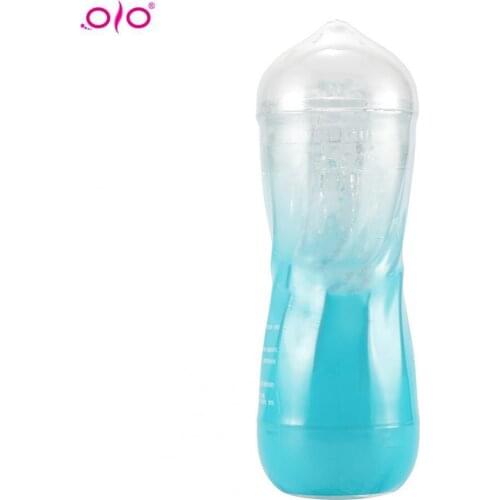 OLO Airplane Cup Transparent Double Head Extra Tight Lubricous Artificial Vagina Masturbation Cup Male Masturbator Anal Sex Toys