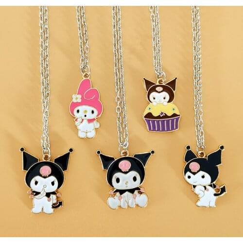 New Fashion Cartoon Anime Kuromis Choker Necklaces Rabbit Bunny Little Devil Skull Pendant Necklace Jewelry Accessories Gifts