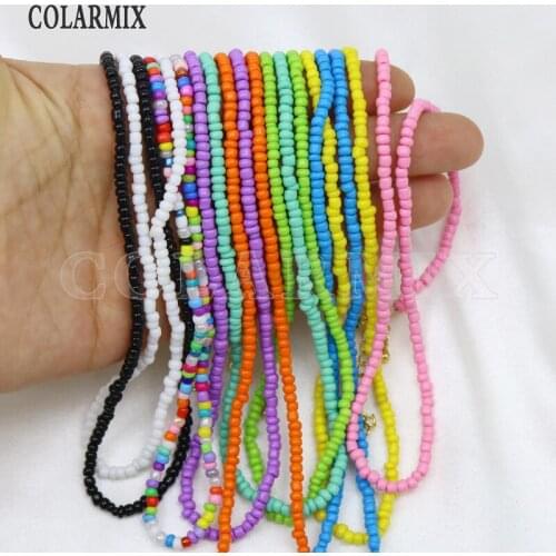 6 Pcs Colorful Beaded Strand Necklace Handmade Beaded Chocker Necklace Jewelry Accessories Jewelry Necklace Gift 9962