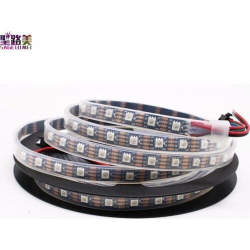DC5V 1m/5m WS2813 (Dual-signal wires)30/60 leds/m 2813 individually led pixel strip WS2812B Updated Black/White PCB IP30/65/67