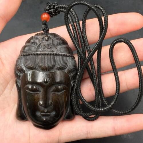 Collection of natural black donkeys hoof pendant hand carved Guanyin Bodhisattva Necklace Pendant lucky Amulet