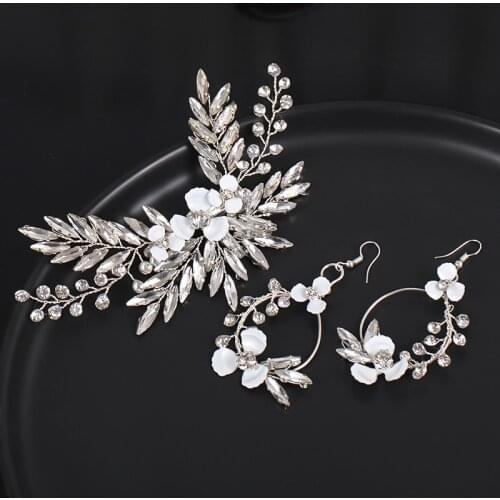 Bridal Hair Comb Clip Headband Wedding Hair Accessories Rhinestone Flower Bridal Hair Accessories Tiara Headband Head Jewelry