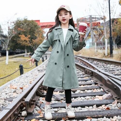 Girls Babys Kids Windbreaker Coat Jacket Outwear 2021 Long Style Spring Autumn Overcoat Top Formal Beach Cardigan Childrens Cl