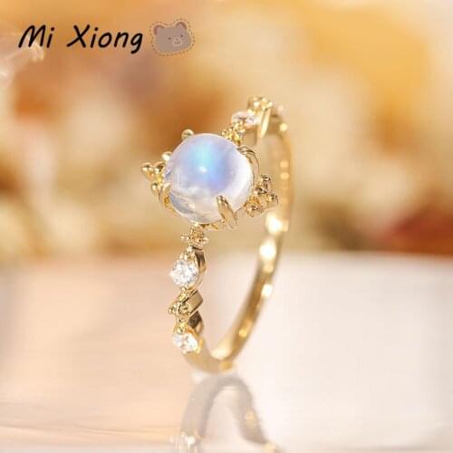 Mi Xiong Sterling Silver 925 Women Ring Sapphire Romantic Love Wedding Engagement Proposal Luxury Exquisite Elegant Fine Jewelry