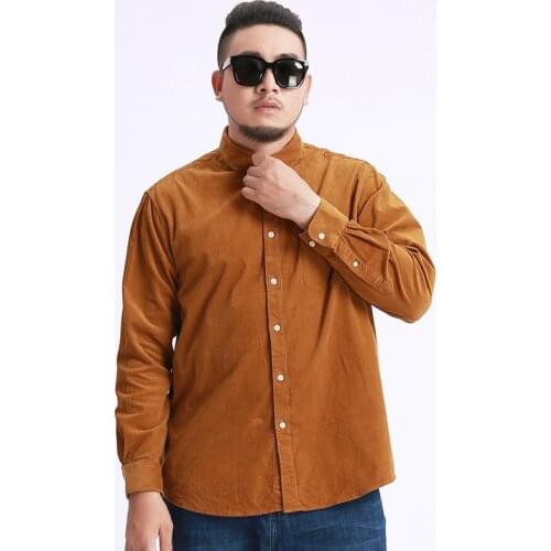 Winter Plus Size Men Long Sleeve Corduroy Multicolor Yellow Shirt Casual Big Size Classic Retro Vintage Men Social Shirt 5xl 6xl