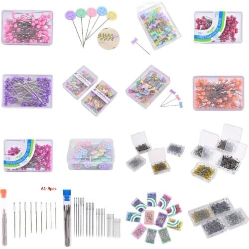 1/12/25/50/100/250pcs DIY Quilting Patchwork Pins Flower Head Butterfly Flat Head Sewing Pin Dressmaking Sewing Tools Needle