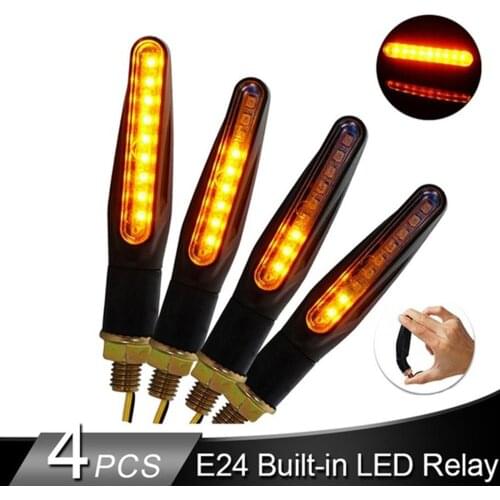 4Pcs Universal LED Motorcycle Turn Signal 12v IP68 Waterproof Stream Light Flasher Indicator Blinker Rear Lights Accessories