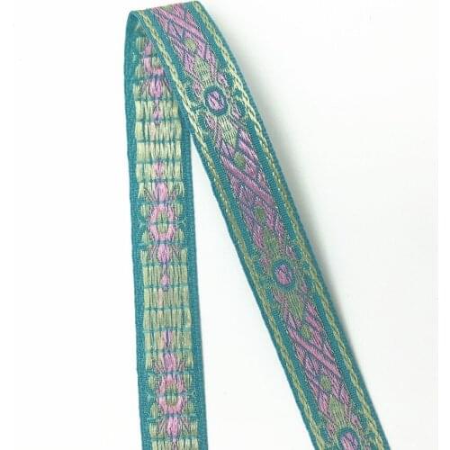 5Yards 16mm 5/8" Hair Bowknot Decor Floral Embroidery Ribbon Wedding Accessory Craft Packaging Material Woven Jacquard Ribbon