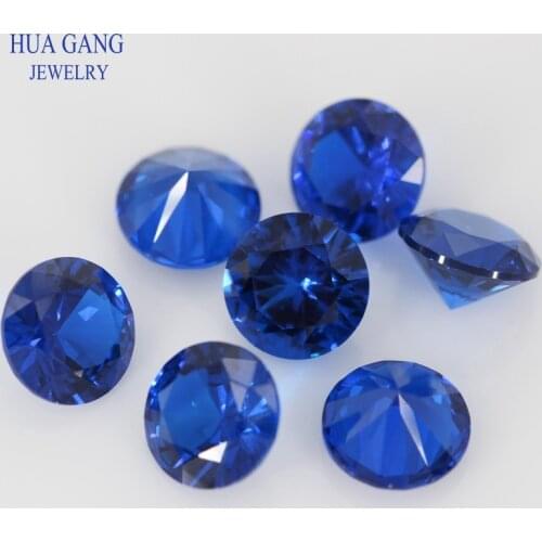 500pcs/lot 0.9~3.0mm Round Brilliant Cut Nano Green Stone 5A Synthetic Red Corundum Wax Setting #113 Blue Stone For Jewelry