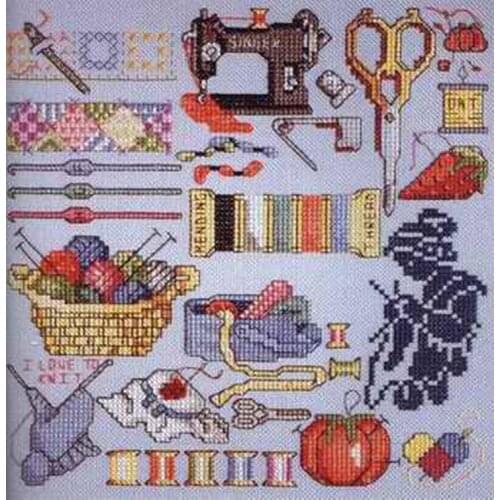 FREE delivery Top Quality lovely counted cross stitch kit I love to sew sewing treasure tools needle work