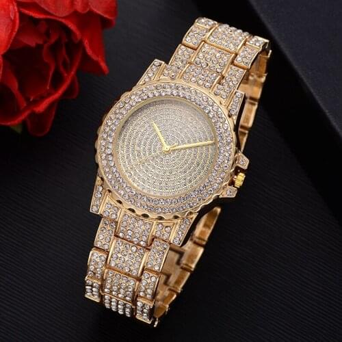 2019 High Quality Luxury Ladies Dress Wrist Watches Full Diamond Alloy Quartz Analog Female Fashion Women Watches reloj mujer