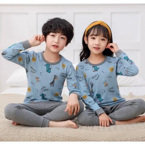 Kids Sleepwear baby girl spring cotton sets boys Homewear Pajamas children Pyjamas Kids Nightwear 2-13Y unisex teenage clothes
