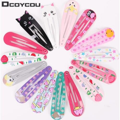 6PCS/1Set Children Snap Hair Clips Barrettes Girls Cute Hairpins Colorful Headbands for Kids Hairgrips Hair Accessories