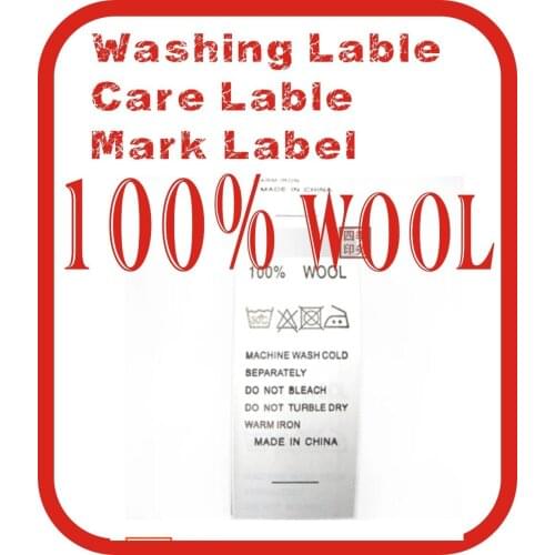 Clothes tags label,3000pcs/lot,silk printed washing lable100% wool printed mark label, care lable Free shipping