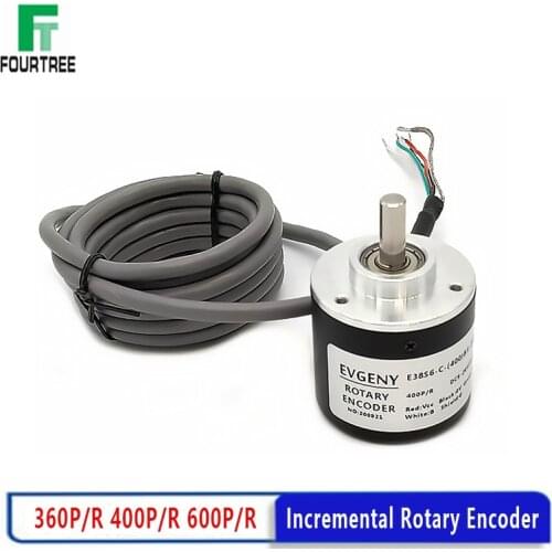 Incremental Rotary Encoder 360 P/R 400P/R 600P/R AB Phase Eencoder 6mm Shaft + Coupling DC 5V -24V