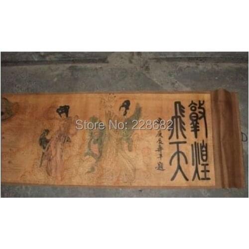 Chinese Calligraphy Scroll Painting Beautiful Girls Free Shipping