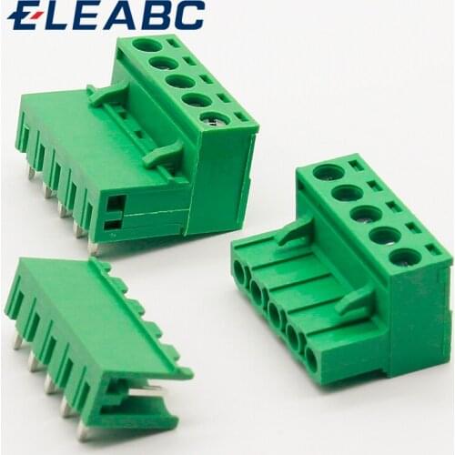 10 sets ht5.08 5pin Right angle Terminal plug type 300V 10A 5.08mm pitch connector pcb screw terminal block