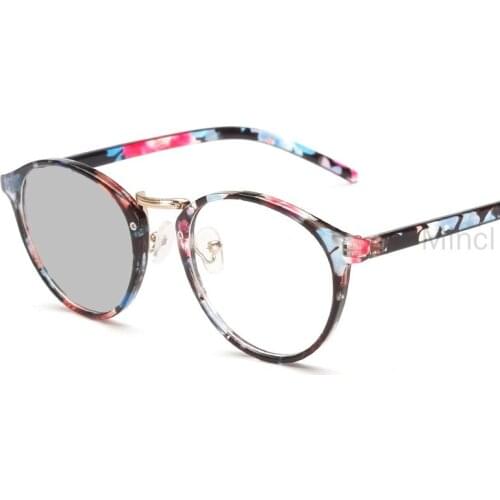 Round Progressive multi-focus transition sunglasses photochromic computer reading glasses retro double focus reading mirror FML