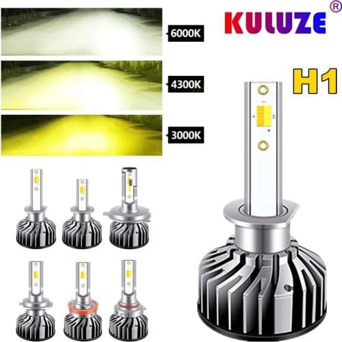 Kuluze brand H1 automobile LED headlamp high and low light 3 color 6000K 3000K 4300k headlamp