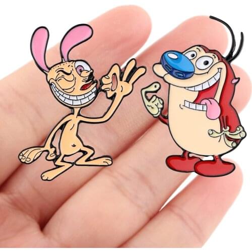 DZ1956 90s Cartoon Anime Monster Cute Enamel Pins Brooches Backpack Bags Badge Cool Lapel Jewelry Kids Friends Birthday Gifts