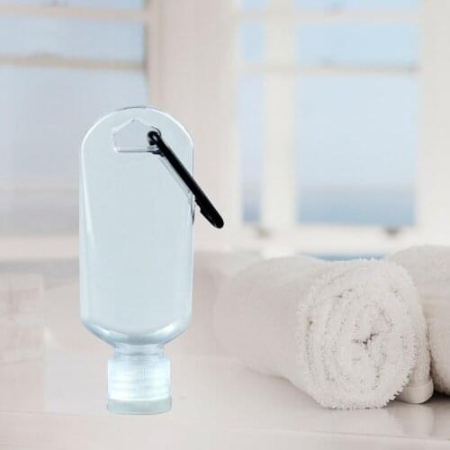 50ml Refillable Travel Bottle with Keyring Flip Cap Clear Plastic Empty Container for Hand Sanitizer Alcohol Cosmetic Heart