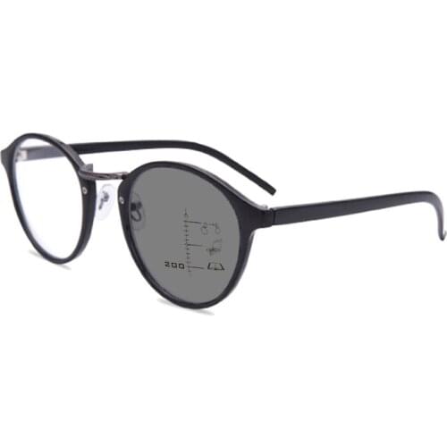 Fashion Retro Men Photochromic Progressive Reading Glasses Magnifier Women Look Near Far Presbyopia Sunglasses Travel Driving