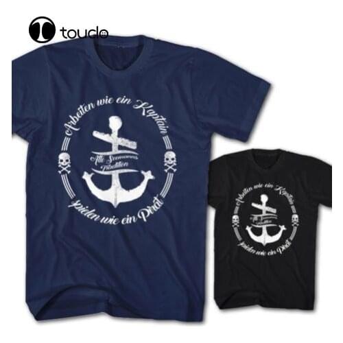 Fashion 2019 Top Tee Mens T-shirt Pour Hommes Travail Comme Un Kaptain JOUER PIRATE MARIN MATELOT Print T Shirt