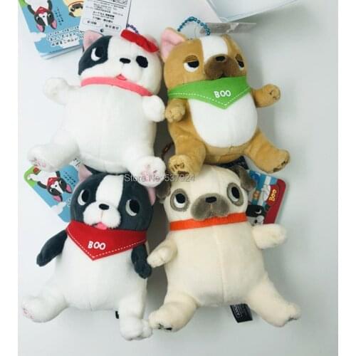 New 10Pcs Bulldog 4.5" 12CM Plush Doll Keychain Pendant