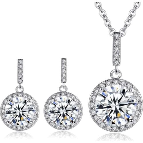 New Design Luxury AAA Zircon Olive Branch Earrings and Pendant Jewelry Sets For Fashion Women Wedding Jewelry