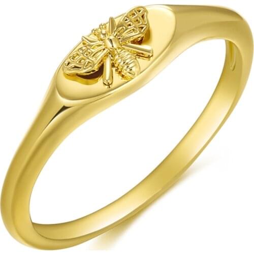 Little Bee Cute Ring Party Girls Gift Bague Anillos Mujer Drop Shipping Gold Honeybee Rings For Women Men