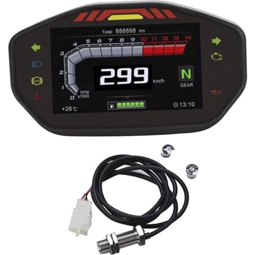 Backlight Motorcycle Odometer For 1,2,4 Cylinders Meter Waterproof LCD Display